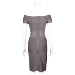 Herve Leger Robe Bandage Gris Foncé Avec Encolure Dégagée 7 Herve Leger Robe Bandage Gris Foncé Avec Encolure Dégagée -ModeChic Magasin 740265 3