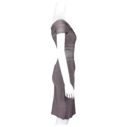 Herve Leger Robe Bandage Gris Foncé Avec Encolure Dégagée 8 Herve Leger Robe Bandage Gris Foncé Avec Encolure Dégagée -ModeChic Magasin 740265 4