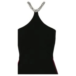 Stella Mc Cartney Stella McCartney Robe Dos Nu Ornée Elina Noir -ModeChic Magasin 740366 3