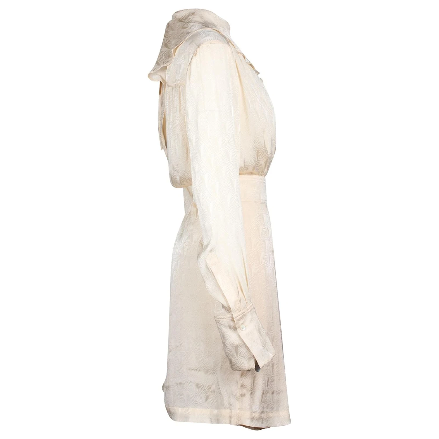 Victoria Beckham Robe Plissée En Jacquard Effet Portefeuille En Acétate Crème Blanc Écru 2 Victoria Beckham Robe Plissée En Jacquard Effet Portefeuille En Acétate Crème Blanc Écru – Image 2