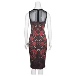 Karen Millen Robe Mi-longue Multicolore Avec Haut En Résille -ModeChic Magasin 741414 3