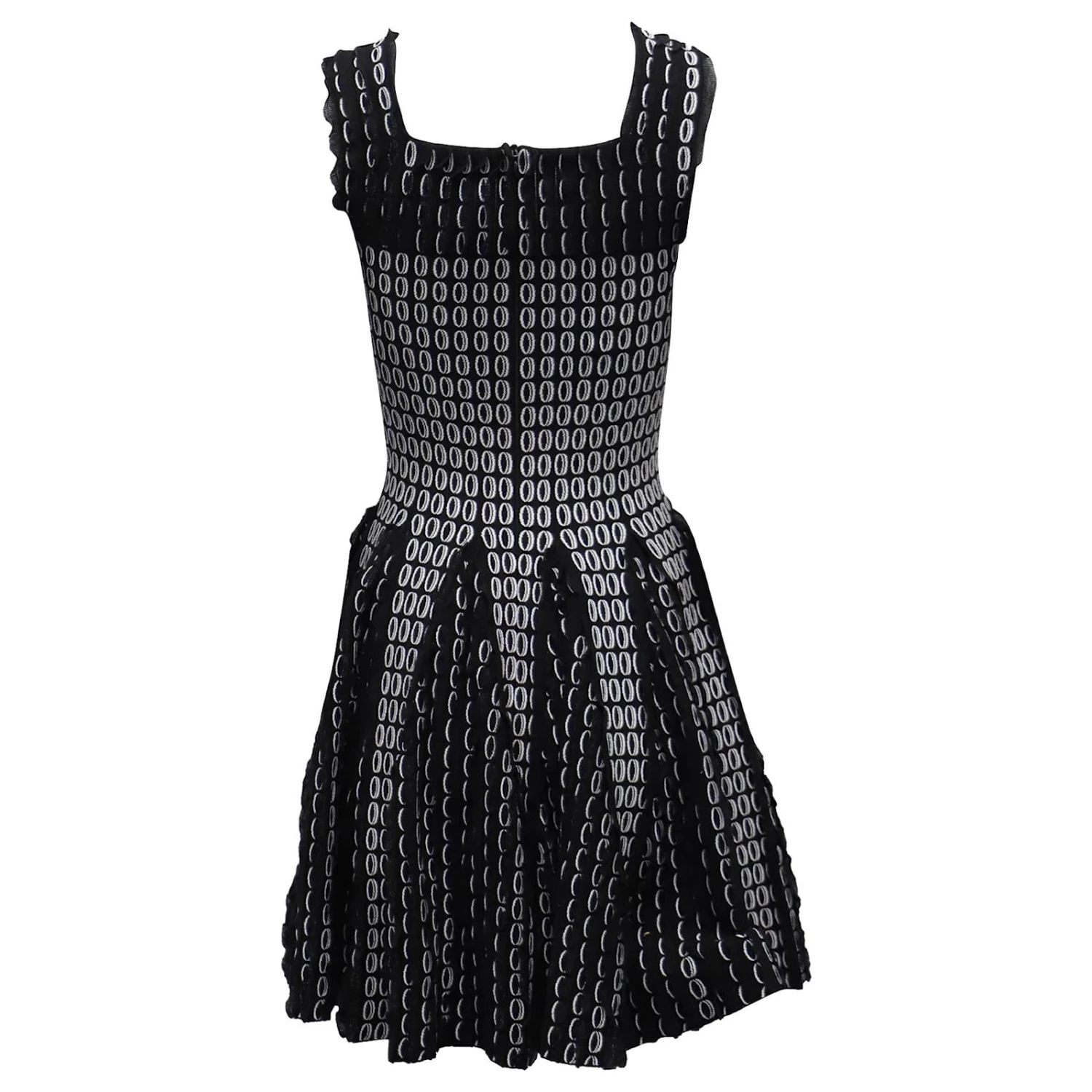 Alaïa Alaia Mini Robe évasée Sans Manches En Polyester Viscose Noir 3 Alaïa Alaia Mini Robe évasée Sans Manches En Polyester Viscose Noir – Image 3