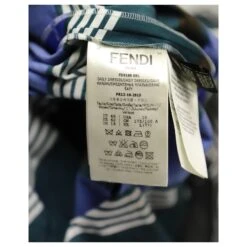 Fendi Robe Rayée à Volants Et épaules Dénudées En Coton Multicolore -ModeChic Magasin 754141 8