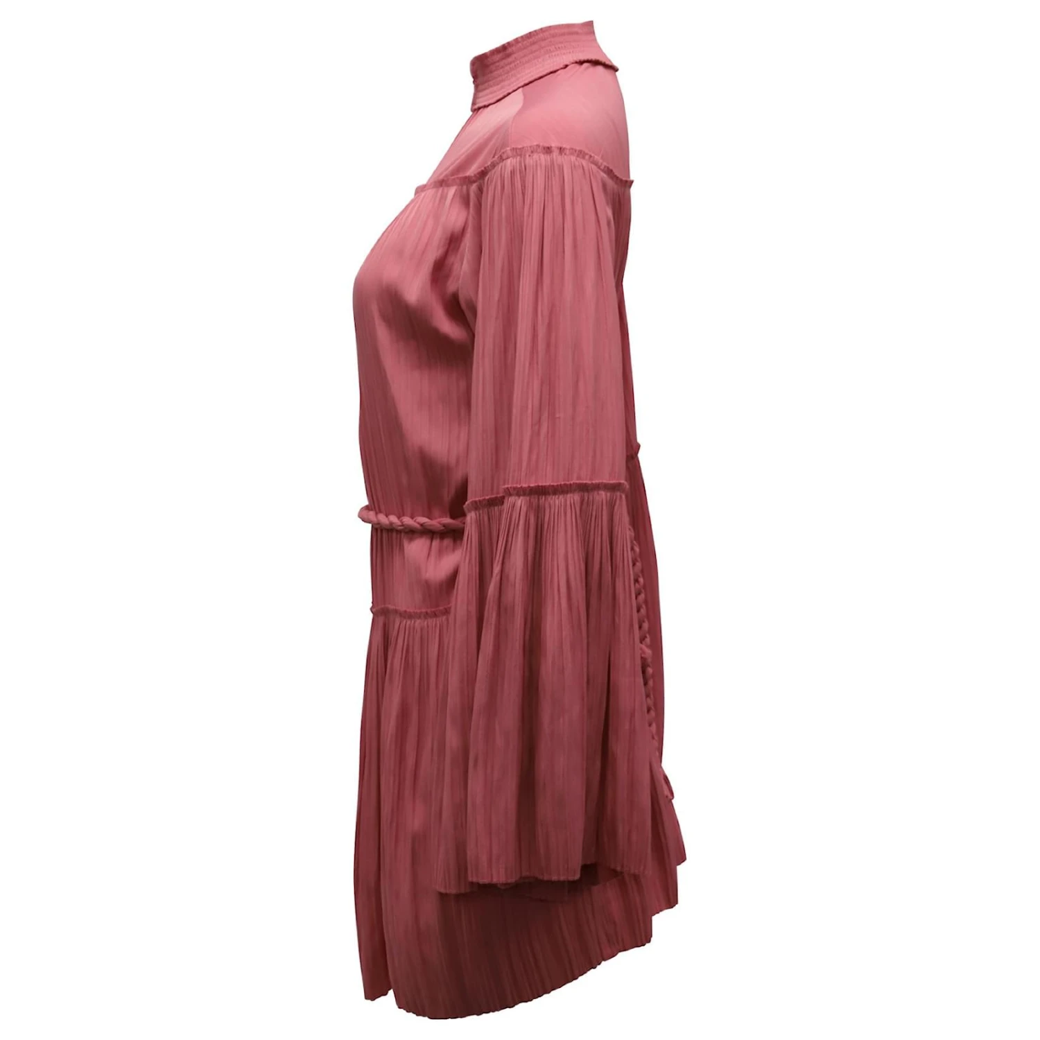A.l.C. Mini Robe Plissée à Manches Longues En Polyester Rose 2 A.l.C. Mini Robe Plissée à Manches Longues En Polyester Rose – Image 2