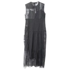 Joseph Robe Longue En Dentelle Patchwork En Nylon Noir 12 Joseph Robe Longue En Dentelle Patchwork En Nylon Noir -ModeChic Magasin 755598 5