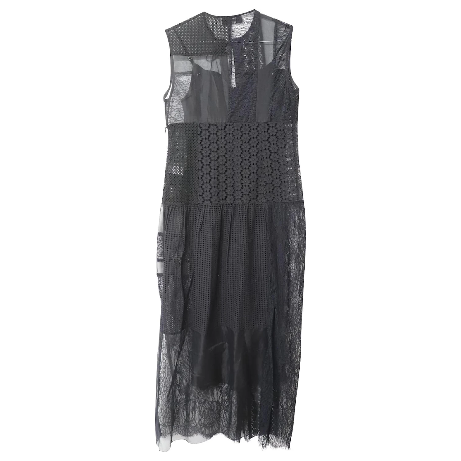 Joseph Robe Longue En Dentelle Patchwork En Nylon Noir 5 Joseph Robe Longue En Dentelle Patchwork En Nylon Noir – Image 5