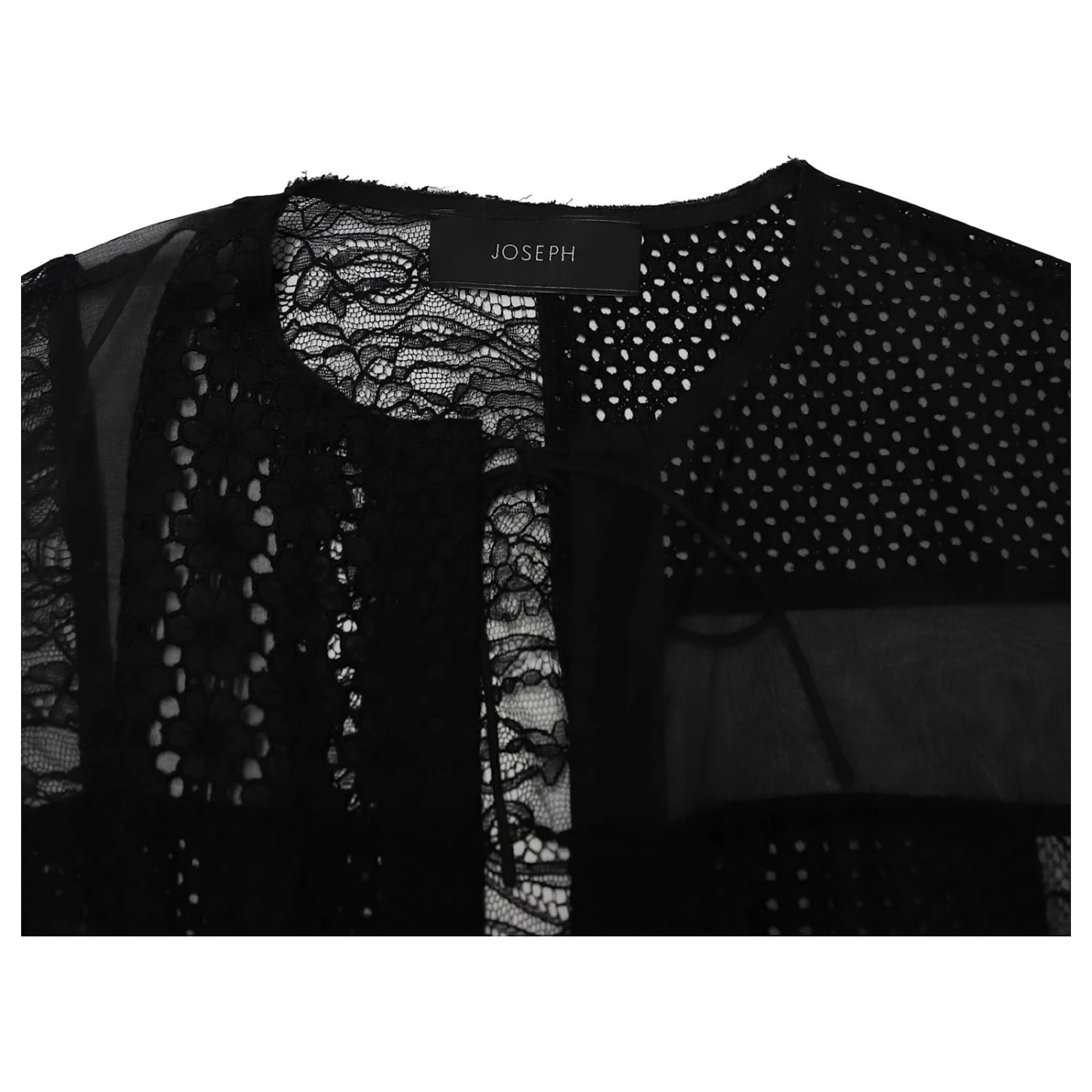 Joseph Robe Longue En Dentelle Patchwork En Nylon Noir 6 Joseph Robe Longue En Dentelle Patchwork En Nylon Noir – Image 6