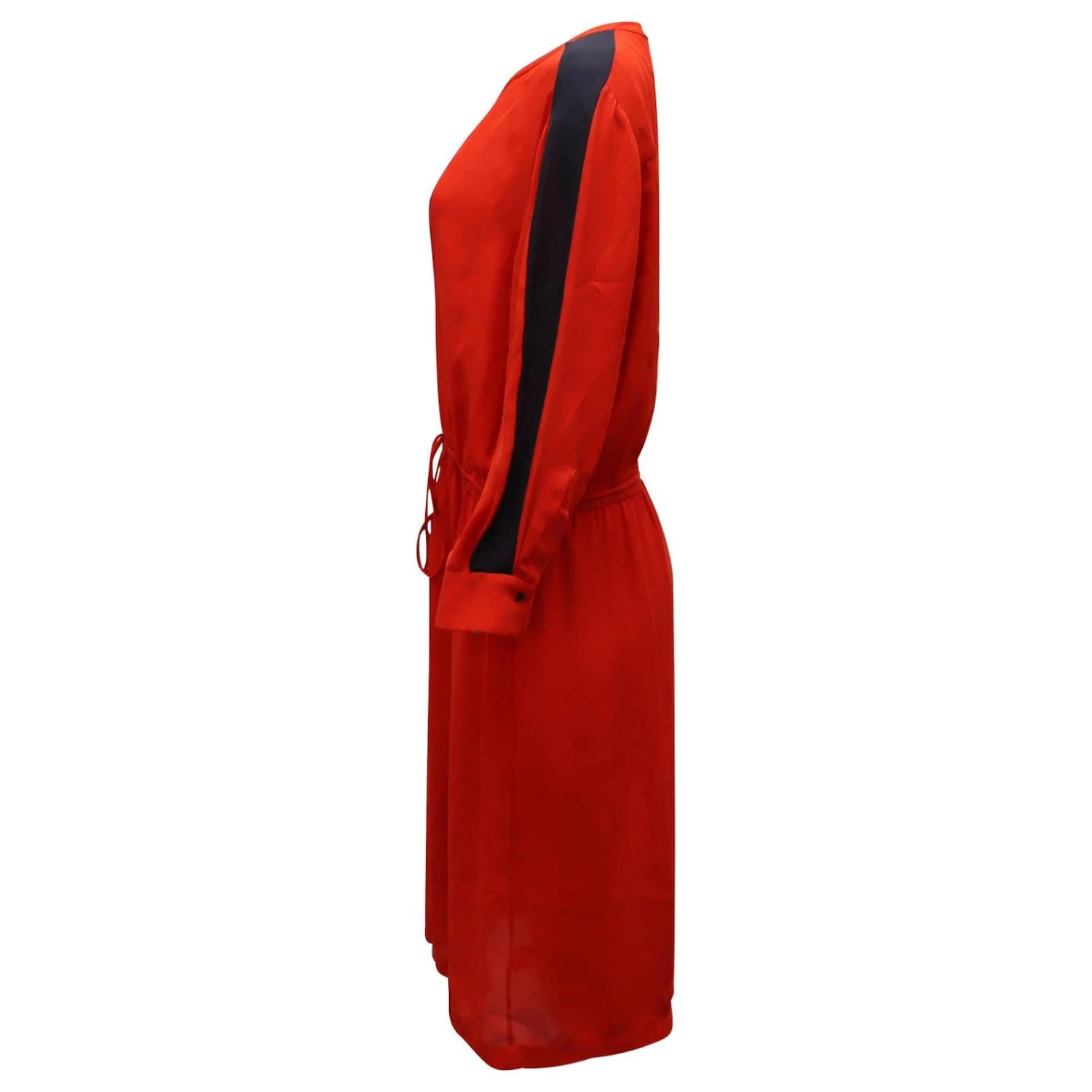 A.l.C. Robe à Manches Longues En Soie Rouge 2 A.l.C. Robe à Manches Longues En Soie Rouge – Image 2