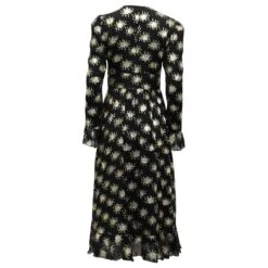Autre Marque Robe Mi-longue William Stine Goya En Soie Noire -ModeChic Magasin 755657 2
