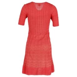 M Missoni Robe Plissée En Maille Pointelle En Coton Rouge -ModeChic Magasin 755719 3