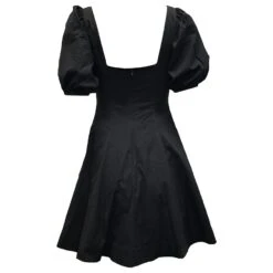Robe Ajustée Et évasée à Manches Bouffantes Staud En Coton Noir 6 Robe Ajustée Et évasée à Manches Bouffantes Staud En Coton Noir -ModeChic Magasin 755781 3