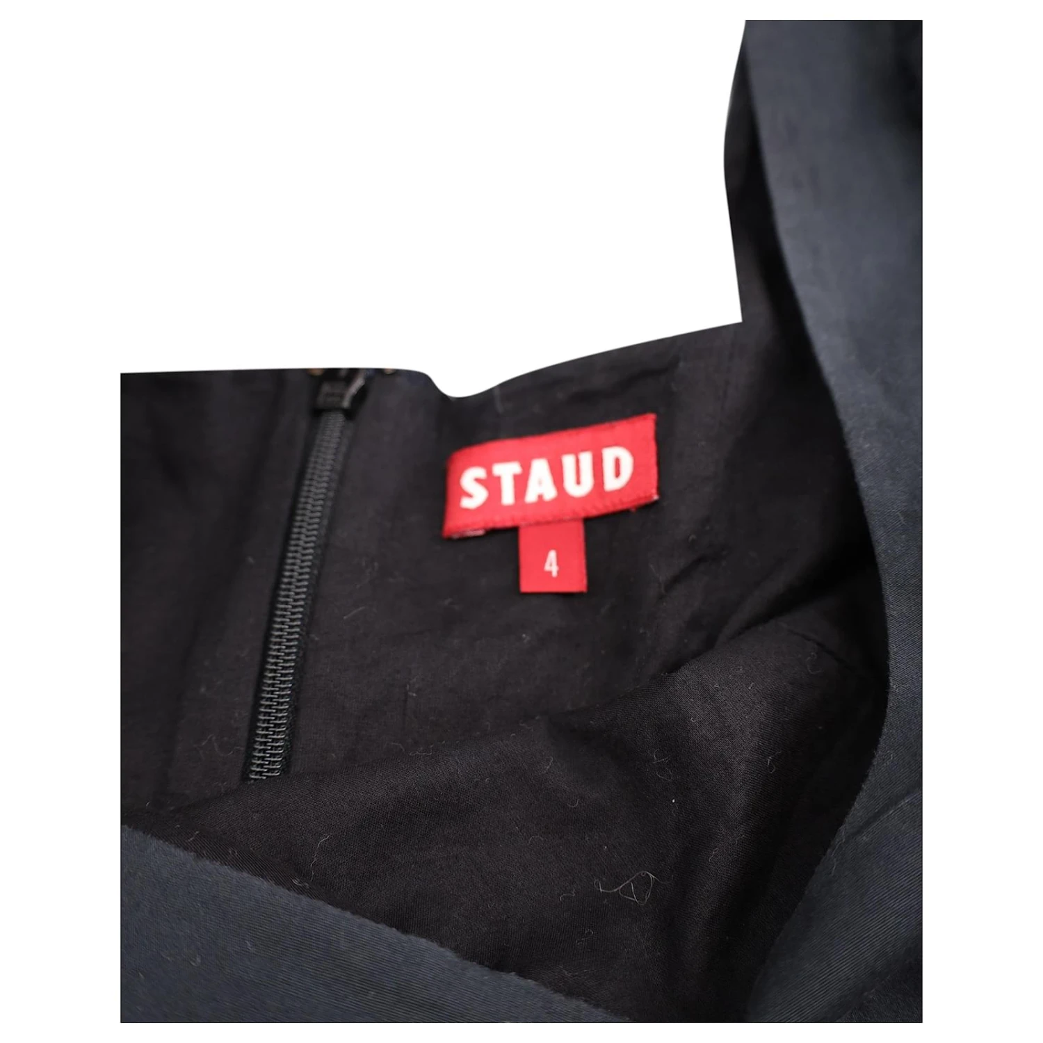 Robe Ajustée Et évasée à Manches Bouffantes Staud En Coton Noir 4 Robe Ajustée Et évasée à Manches Bouffantes Staud En Coton Noir – Image 4