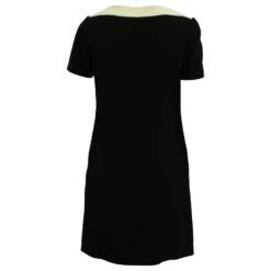 Emilio Pucci Robe Colour Block Manches Courtes En Laine Noire Et Crème Multicolore -ModeChic Magasin 755878 3