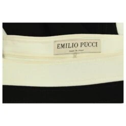 Emilio Pucci Robe Colour Block Manches Courtes En Laine Noire Et Crème Multicolore -ModeChic Magasin 755878 4