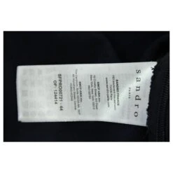 Sandro Paris Robe Midi Col V En Dentelle Emeline En Coton Bleu Marine -ModeChic Magasin 755945 5