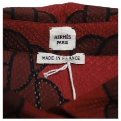 Hermès Robe Chemise Hermes Rope Print En Soie Rouge -ModeChic Magasin 756118 7