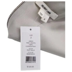 Helmut Lang Robe Drapée à Imprimé Carrion En Viscose Blanche -ModeChic Magasin 756159 5