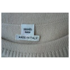 Hermès HERMES Robe Longue Cachemire écru TBE T40 Beige -ModeChic Magasin 762491 3