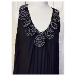 Yumi Kim YUMI ROBE DRESS TUNIQUE ROSACES RELIEF FERMETURES DOS PLISSé T M/L OU T 42 Noir -ModeChic Magasin 772159 3