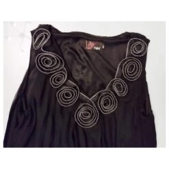 Yumi Kim YUMI ROBE DRESS TUNIQUE ROSACES RELIEF FERMETURES DOS PLISSé T M/L OU T 42 Noir -ModeChic Magasin 772159 6