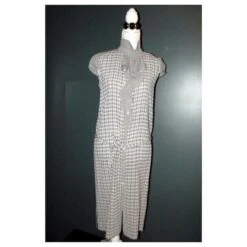 VANESSA BRUNO ROBE DRESS CHIC MINIMALISTE LAVALIERE ATHE VOILE DE SOIE T 38 Noir -ModeChic Magasin 772197 5