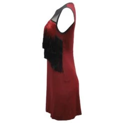 Mini Robe Sandro Sans Manches à Pompons En Polyester Bordeaux -ModeChic Magasin 773302 3