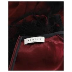 Mini Robe Sandro Sans Manches à Pompons En Polyester Bordeaux -ModeChic Magasin 773302 4