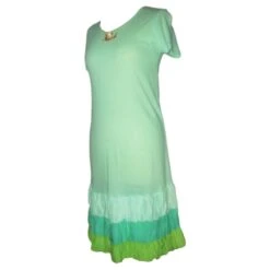 MANOUSH ROBE DRESS MINT MEDAILLON ROSE RELIEF VOLANTS T 40/42 Vert Clair -ModeChic Magasin 774997 2