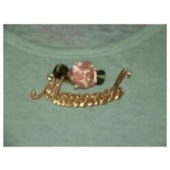 MANOUSH ROBE DRESS MINT MEDAILLON ROSE RELIEF VOLANTS T 40/42 Vert Clair -ModeChic Magasin 774997 3