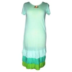 MANOUSH ROBE DRESS MINT MEDAILLON ROSE RELIEF VOLANTS T 40/42 Vert Clair -ModeChic Magasin 774997 6
