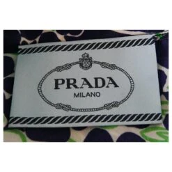 Prada Fall 2018 Robe Mi-longue En Soie à Fleurs Avec Logo Et Poche Vert Bleu Foncé -ModeChic Magasin 776757 6