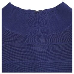 Robe évasée à Encolure Bateau Herve Leger En Rayonne Bleue -ModeChic Magasin 776862 6