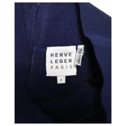 Robe évasée à Encolure Bateau Herve Leger En Rayonne Bleue -ModeChic Magasin 776862 7