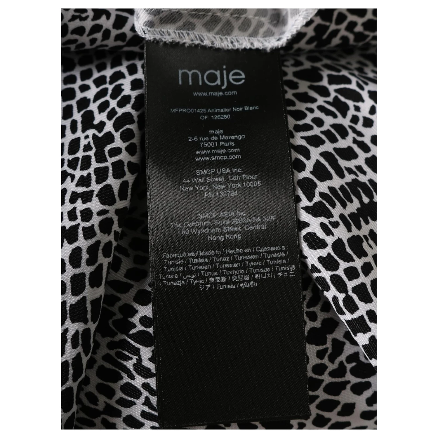 Maje ROBE COURTE SURPLIQUE A VOLANTS En Cupro Noir Et Blanc 5 Maje ROBE COURTE SURPLIQUE A VOLANTS En Cupro Noir Et Blanc – Image 5