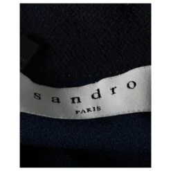 Sandro Paris Mini Robe Manches Longues En Polyester Bleu Marine -ModeChic Magasin 777013 4