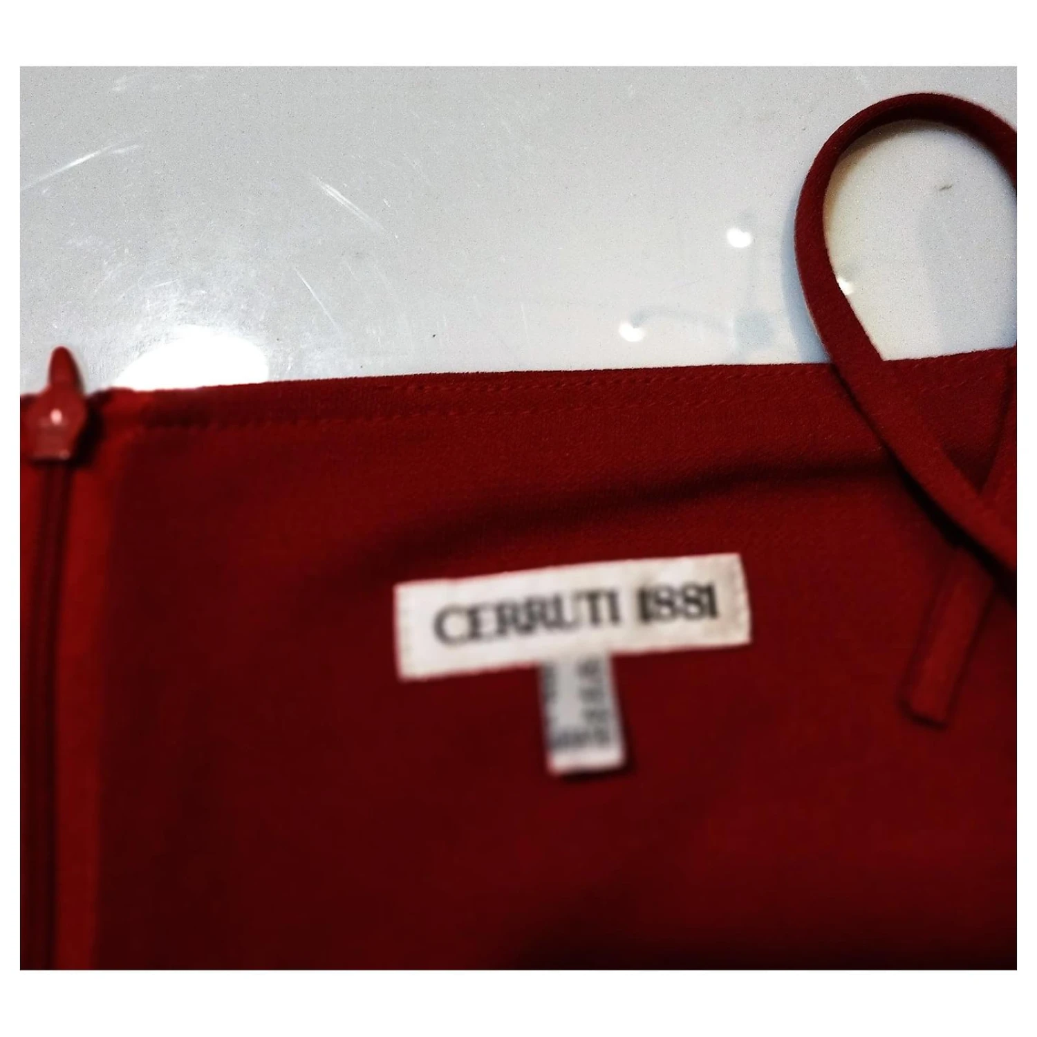 Cerruti 1881 CERRUTI ROBE DRESS VESTALE COUTURE CREPE GRAPHIQUE ULTRA LONGUE SOIREE T 42/46 Rouge 3 Cerruti 1881 CERRUTI ROBE DRESS VESTALE COUTURE CREPE GRAPHIQUE ULTRA LONGUE SOIREE T 42/46 Rouge – Image 3