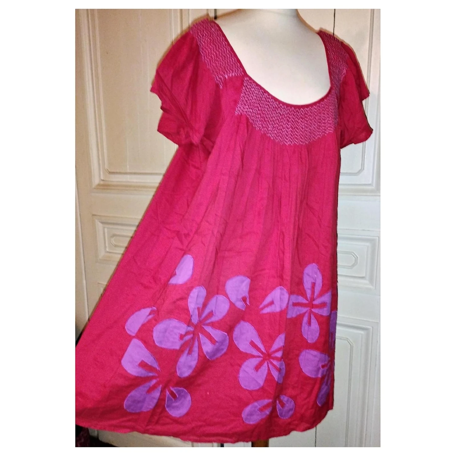 ANTIK BATIK ROBE TUNIQUE DRESS PAPILLON T UK 24 OU 46/48/50/52 Rouge 2 ANTIK BATIK ROBE TUNIQUE DRESS PAPILLON T UK 24 OU 46/48/50/52 Rouge – Image 2