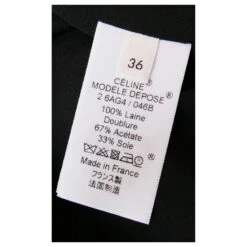 Celine Céline Fall 2017 Robe Noire à Col Montant En Laine Fine -ModeChic Magasin 785075 7