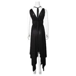 Norma Kamali Élégante Robe Noire Flatteuse à Col En V -ModeChic Magasin 786673 3