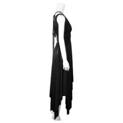 Norma Kamali Élégante Robe Noire Flatteuse à Col En V -ModeChic Magasin 786673 4