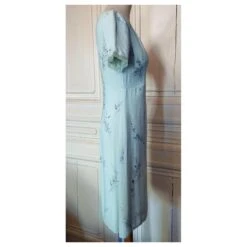 CACHAREL ROBE DRESS PREPPY CREPE TULLE PASTELS T 36/38 Vert Clair -ModeChic Magasin 791406 5