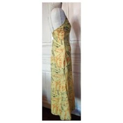 CHRISTIAN LACROIX ROBE DRESS ULTRA LIGHT PAILLE DORé MULTISIGLES T34/36 Jaune -ModeChic Magasin 791418 7
