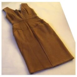 Robe En Peau De Mouton Chanel Marron Beige -ModeChic Magasin 791463 3