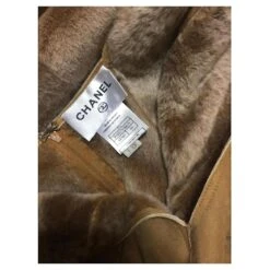 Robe En Peau De Mouton Chanel Marron Beige -ModeChic Magasin 791463 4