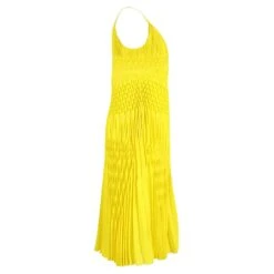 Haider Ackermann Robe Col V Smockée En Polyester Jaune -ModeChic Magasin 795891 3