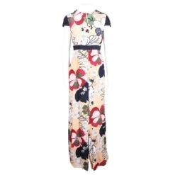 Autre Marque Robe à Manches Courtes Et Fente Devant à Plusieurs Fleurs -ModeChic Magasin 796422 2