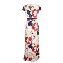 Autre Marque Robe à Manches Courtes Et Fente Devant à Plusieurs Fleurs -ModeChic Magasin 796422 3