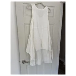 Autre Marque COS ROBE SANS MANCHES EN COTON PLISSÉ TAILLE 6 Never Worn, Plaisirs D'été Très Festifs Blanc -ModeChic Magasin 796933 3
