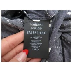 NEUF ROBE BALENCIAGA MI LONGUE ASSYMETRIQUE COL ROULE 528603 S 36 DRESS Noir -ModeChic Magasin 797150 6