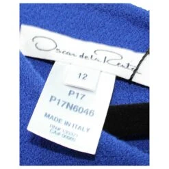 Oscar De La Renta Robe Bleue Avec Broderie Découpée Au Laser -ModeChic Magasin 803255 6